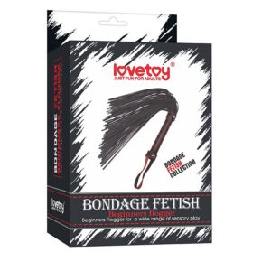 Chicote Luxo em Couro Sintético - Bondage Fetish - Sexshop