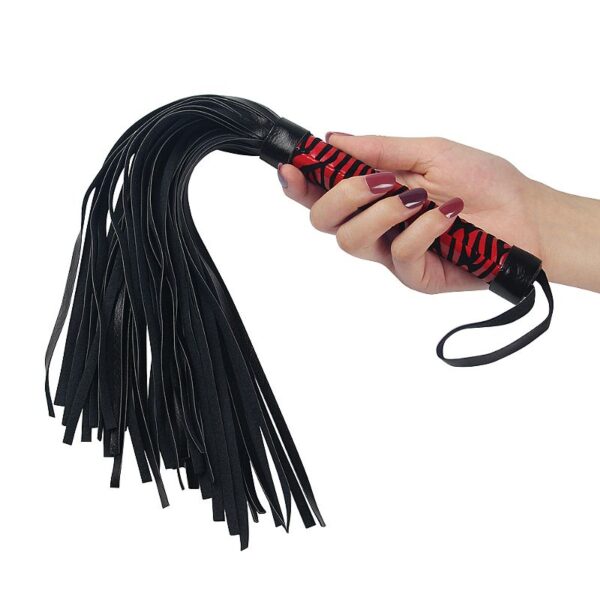 Chicote em Tiras Luxo - Vermelho e Preto - Lovetoy - Sexshop