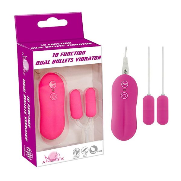 Vibrador Dual Bullet - pink - 10 Modos de Vibração - Sexshop