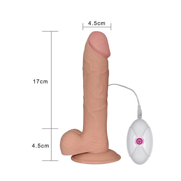 Pênis Realístico com Ventosa e Escroto e 10 Modos de Vibração - LOVETOY THE ULTRA SOFT DUDE - Sexshop