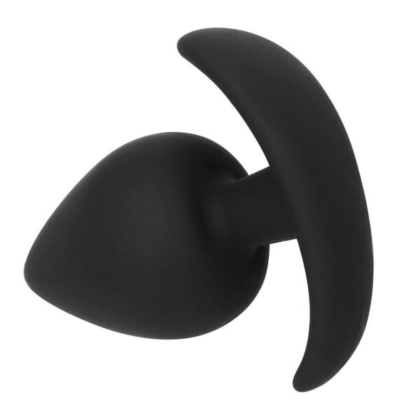 Plug Anal Preto Alça de segurança - 7cm - Sexshop