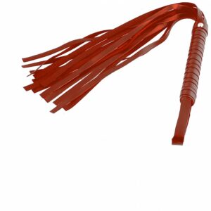 Chicote Fetiche de Couro Sintético Vermelho 45cm - Sexshop