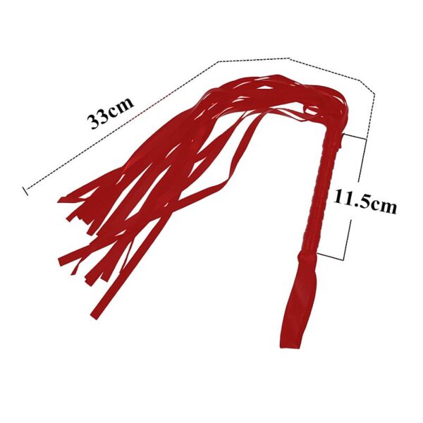 Chicote Fetiche de Couro Sintético Vermelho 45cm - Sexshop