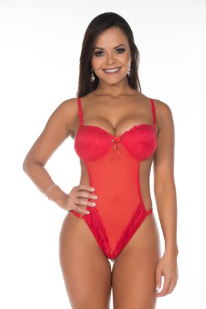 Body Gostosa Tulle Bojo Estruturado Vermelho Pimenta Sexy - Lingerie