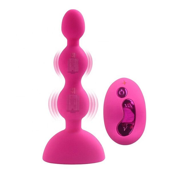 Plug Anal Ondulado Vibrador controle Remoto - Anal Beads-S - Aphrodisia