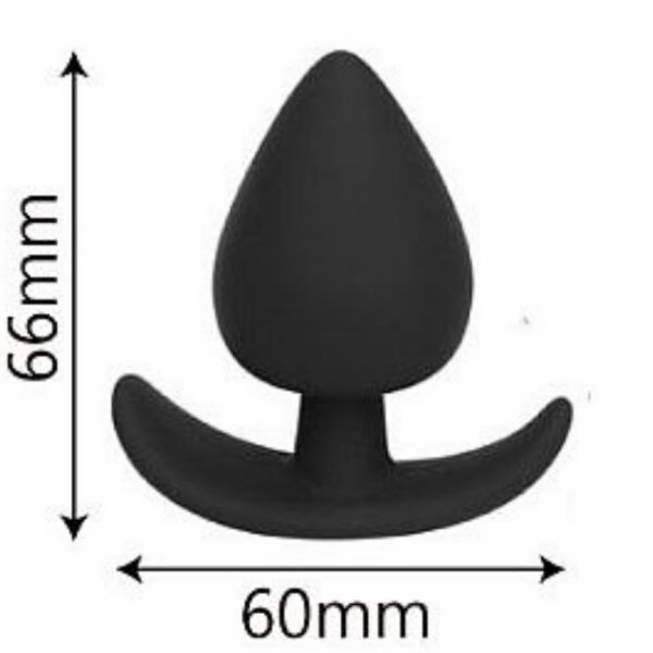 Plug Anal Preto Alça de segurança - 7cm - Sexshop