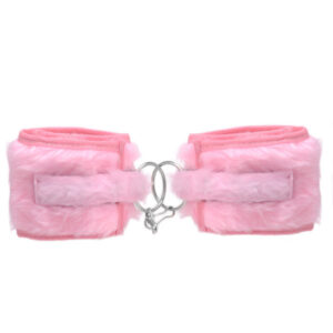 Algema feito em pelúcia com ajuste feito em velcro rosa - Sexshop