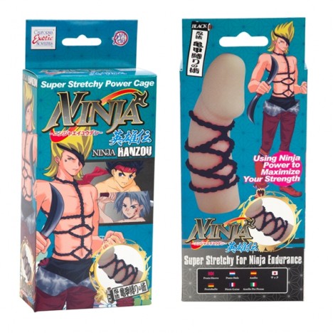 Anel peniano com 4 alças trançadas - NINJA HANZOU POWER CAGES - CALIFORNIA EXOTIC - Sexshop-8244