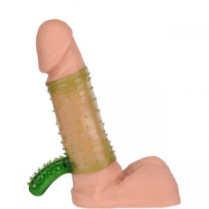 Meia capa peniana com estimulador clitoriano Verde - Sexshop