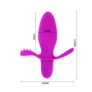 Plug Anal Silicone 10 níveis de vibração e estimulador Fitch - Sexshop