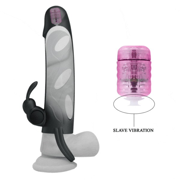 Capa Peniana Extensora com Anel para Escroto e Vibrador 14 x 3,3 - Sex shop