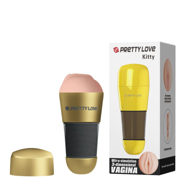 Vagina KITTY Lanterna Dourada em Cyberskin PRETTY LOVE - Sex shop