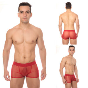 Cueca Boxer Tule Vermelha - Sexy shop