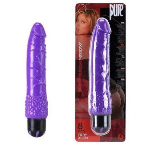 Pênis em jelly lilás com saliências - Sexshop