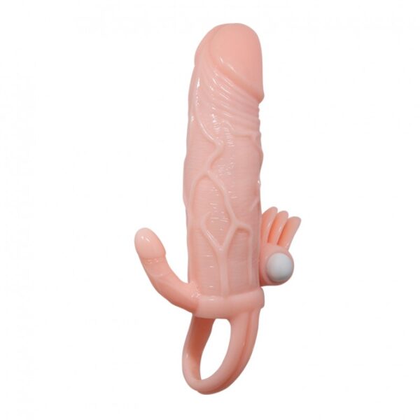 Capa Peniana, com Extensor de 4cm e Anel para Escroto - BRAVE MAN - Sex shop