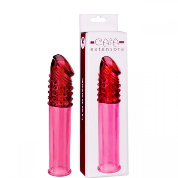 Capa Peniana com Ponta Extensora - Vermelha - Sexshop
