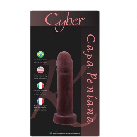 CAPA PENIANA CYBER 18,5X4 CM - COR CHOCOLATE - Sexshop