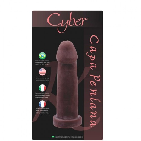 Capa Peniana em Cyber macio 19x4,5cm - COR CHOCOLATE - Sexshop