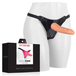 Cinta com Pênis Strap On Vinil Adjust Completa Preto - Sexshop