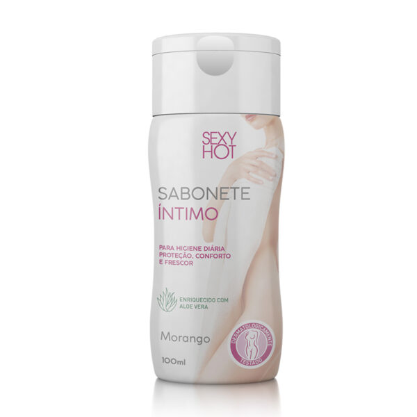 Sabonete Íntimo Líquido Morango 200ml - Sexy Hot - Sex shop