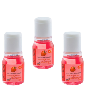 Kit 03 Unidades Gel Comestível Hot Morango com Champanhe 15ml Chillies - Sex shop