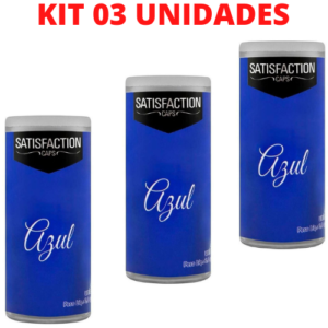 Kit 03 Bolinhas Vaginal Excitante Satisfaction Azul 2 Capsulas Perfumadas