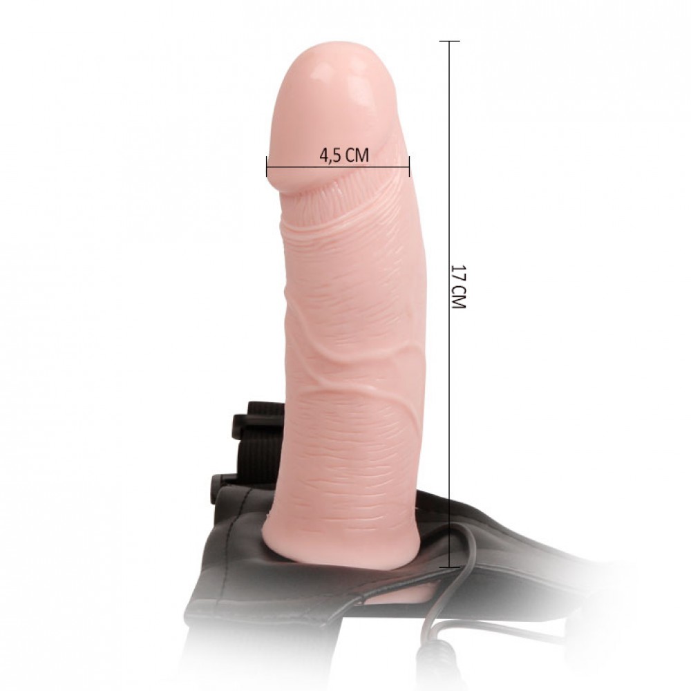 Cinta Peniana com Pênis Oco com Vibração Multivelocidade - PENIS SLEEVE EXTENSION - Sexy shop