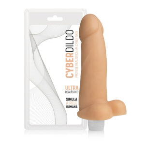 Pênis com Vibrador em Cyberskin - Dr2 com Escroto 19x4cm - Sexshop