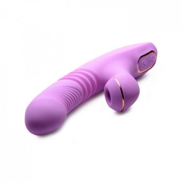 Vibrador Recarregável com Movimentos de Vai e Vem e Estimulador Clitoriano - SEX MASSAGER - Sexshop