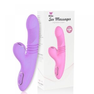 Vibrador Recarregável com Movimentos de Vai e Vem e Estimulador Clitoriano - SEX MASSAGER - Sexshop