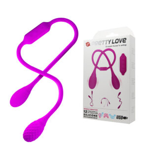 Vibrador Duplo, em Silicone com 12 Modos de Vibração - PRETTY LOVE DREAM LOVER'S WHIP - Sex shop