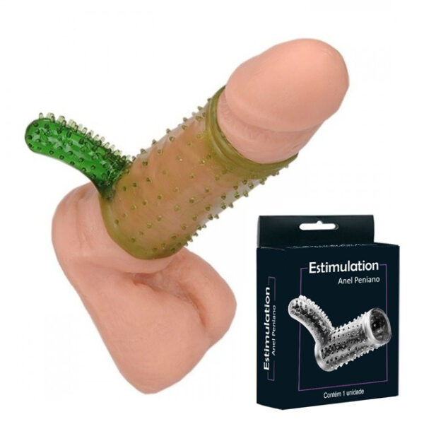 Meia capa peniana com estimulador clitoriano Verde - Sexshop
