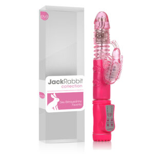 Vibrador Rotativo Jack Rabbit VAI E VEM - Rosa Borboleta - Sexshop