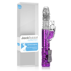 Vibrador Rotativo Jack Rabbit VAI E VEM RECARREGÁVEL - Lilás Cromado - Borboleta Sexshop