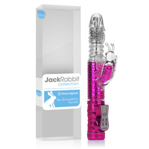 Vibrador Rotativo Jack Rabbit VAI E VEM RECARREGÁVEL - Rosa Cromado - Borboleta Sexshop