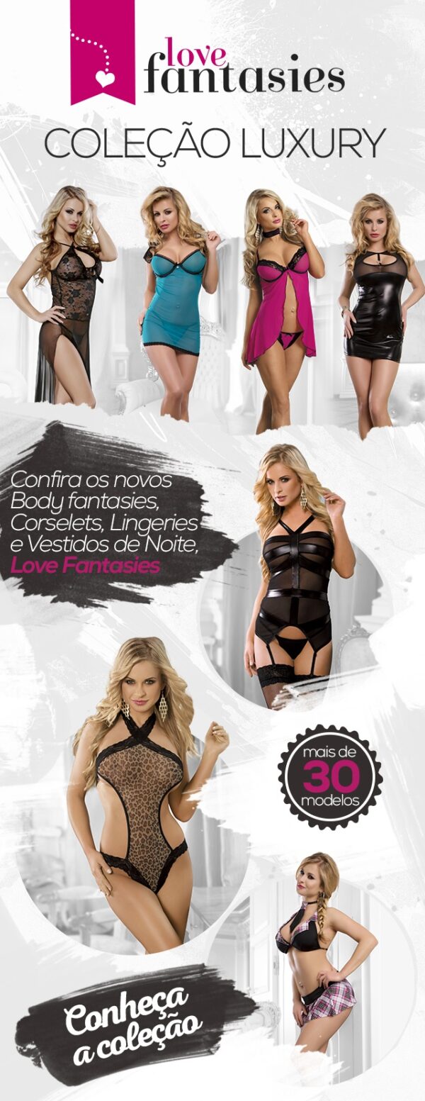 Baby Doll Slim Azul + Calcinha Fio Dental - Lingerie Sexy