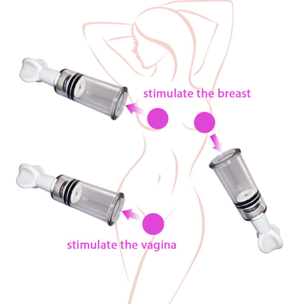 Estimulador de Mamilos e Clitóris com Sucção Unissex em Acrílico - Sexshop