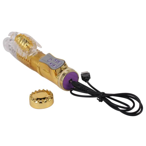 Vibrador Vai e Vem Dourado Recarregável - Sexshop