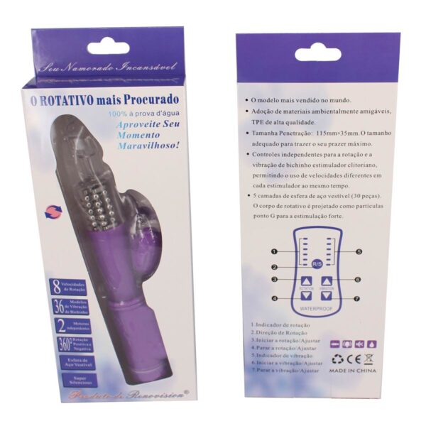 Vibrador Rotativo Ponto G em Jelly - Sexshop