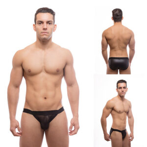 Jockstap Slip Preta Tule - Sex shop