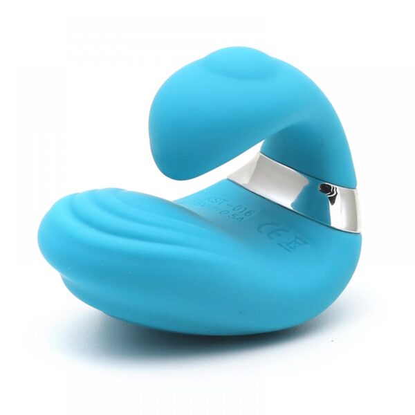 Vibrador Vaginal Duplo Com estimulador Clitoriano e 5 Vibrações - Queeni Kiss Toy