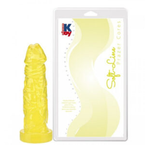 Pênis Consolo Realístico Macio Amarelo 17,5x4cm - Sexshop