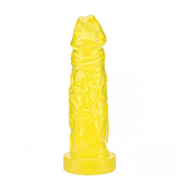 Pênis Consolo Realístico Macio Amarelo 17,5x4cm - Sex shop