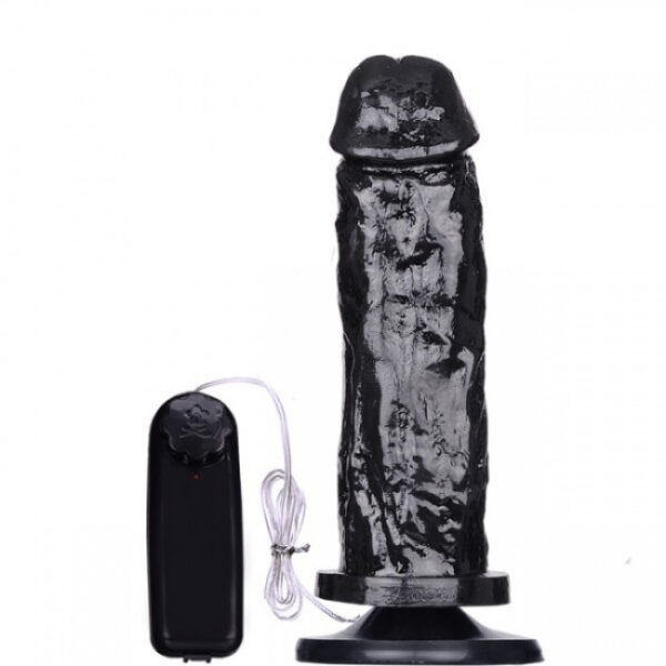 Pênis Realístico Grosso vibrador e ventosa Preto - SexShop