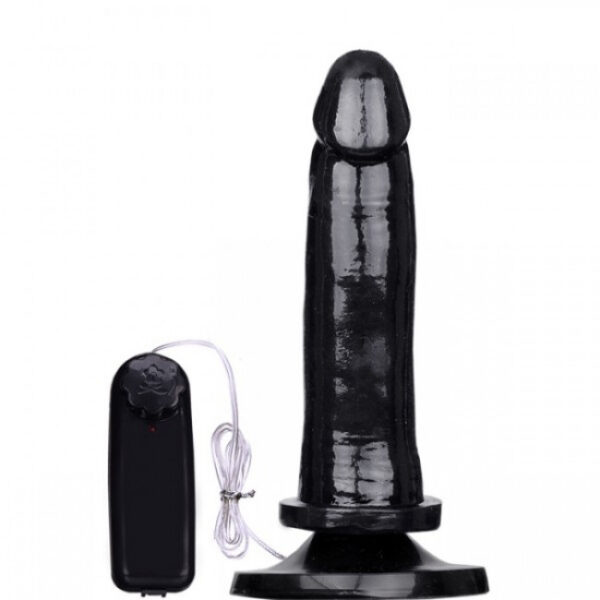 Pênis Realístico vibrador e ventosa Preto - Sexshop