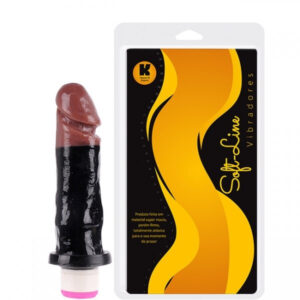 Pênis Realístico Duas Cores macio e vibrador 17,5X4 CM - Sexshop