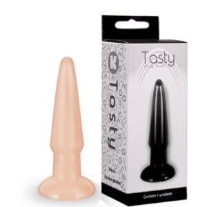 Plug anal torpedo feito em silicone pele - Sexshop