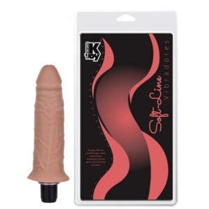 Pênis com Vibrador 14x3,5cm Pele - Sex shop