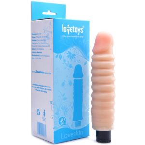 Pênis realístico de 20 cm com ondulações e vibrador - LoveToys - Sexshop