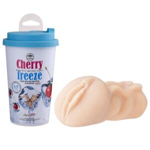 Masturbador vagina, virgem com nódulos internos e embalagem copo de bebida - FANTASY CAFE CHERRY FREEZE - NANMA - Sexshop